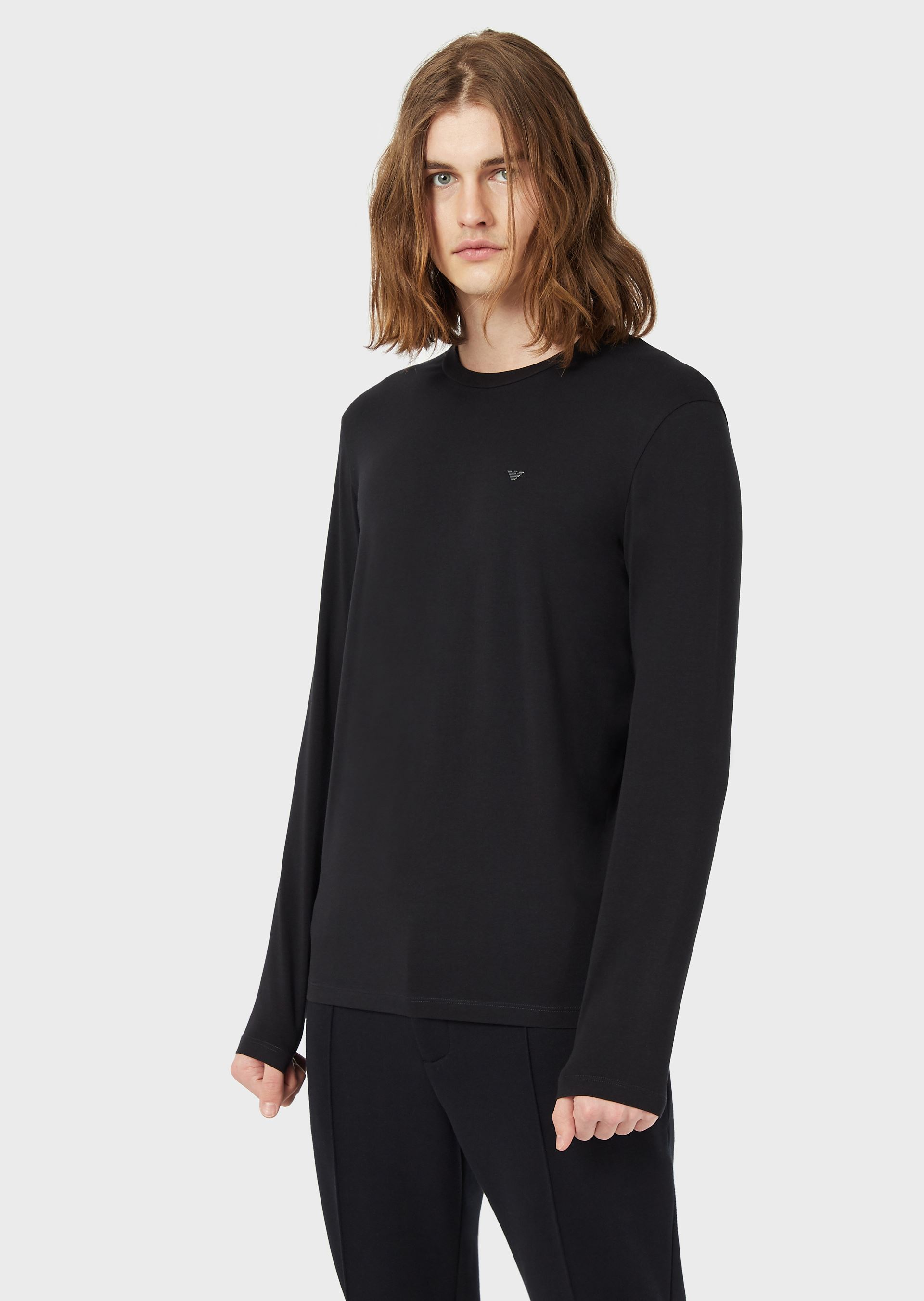 Emporio Armani Long-sleeved T-shirts - Item 12448699 In Navy Blue ...