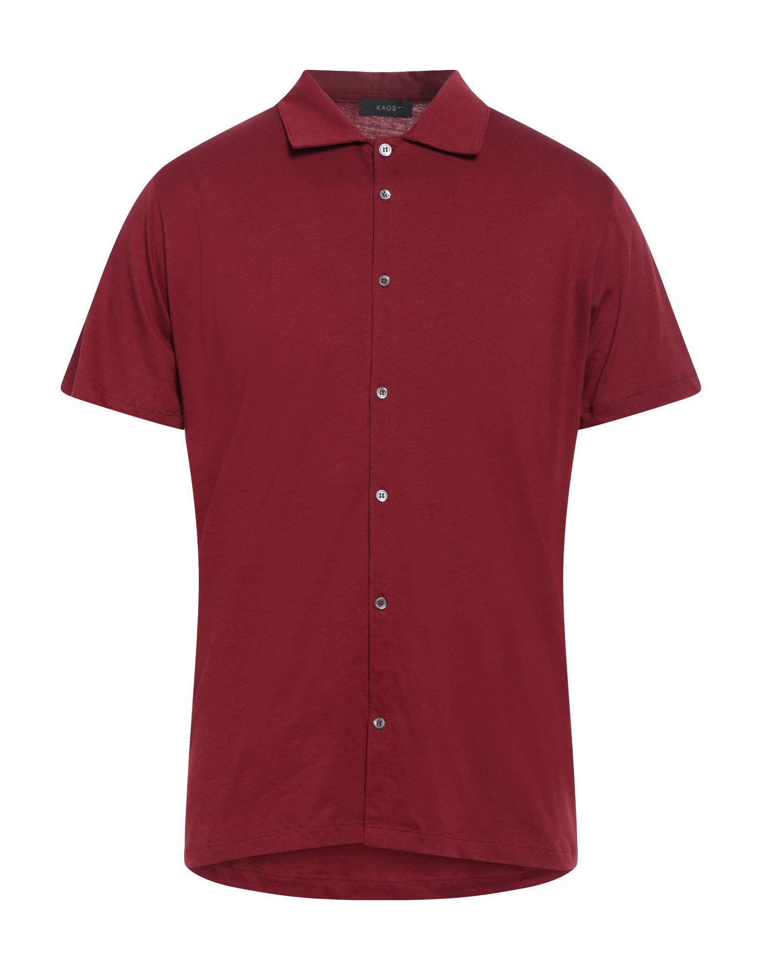 Shop Kaos Man Shirt Burgundy Size L Cotton In Red