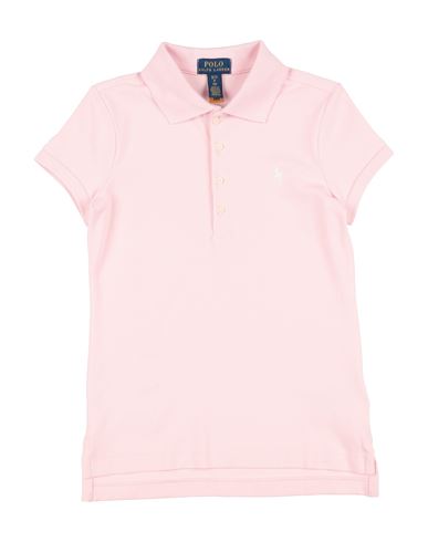 Polo Ralph Lauren Kids'  Cotton Polo Shirt Toddler Girl Polo Shirt Light Pink Size 5 Cotton, Elastane
