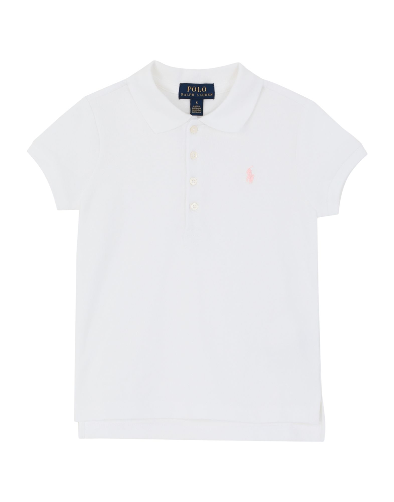 ＜YOOX＞ RALPH LAUREN ガールズ 3-8 歳 ポロシャツ ホワイト 5 コットン 98% / ポリウレタン 2% Cotton Polo Shirt画像