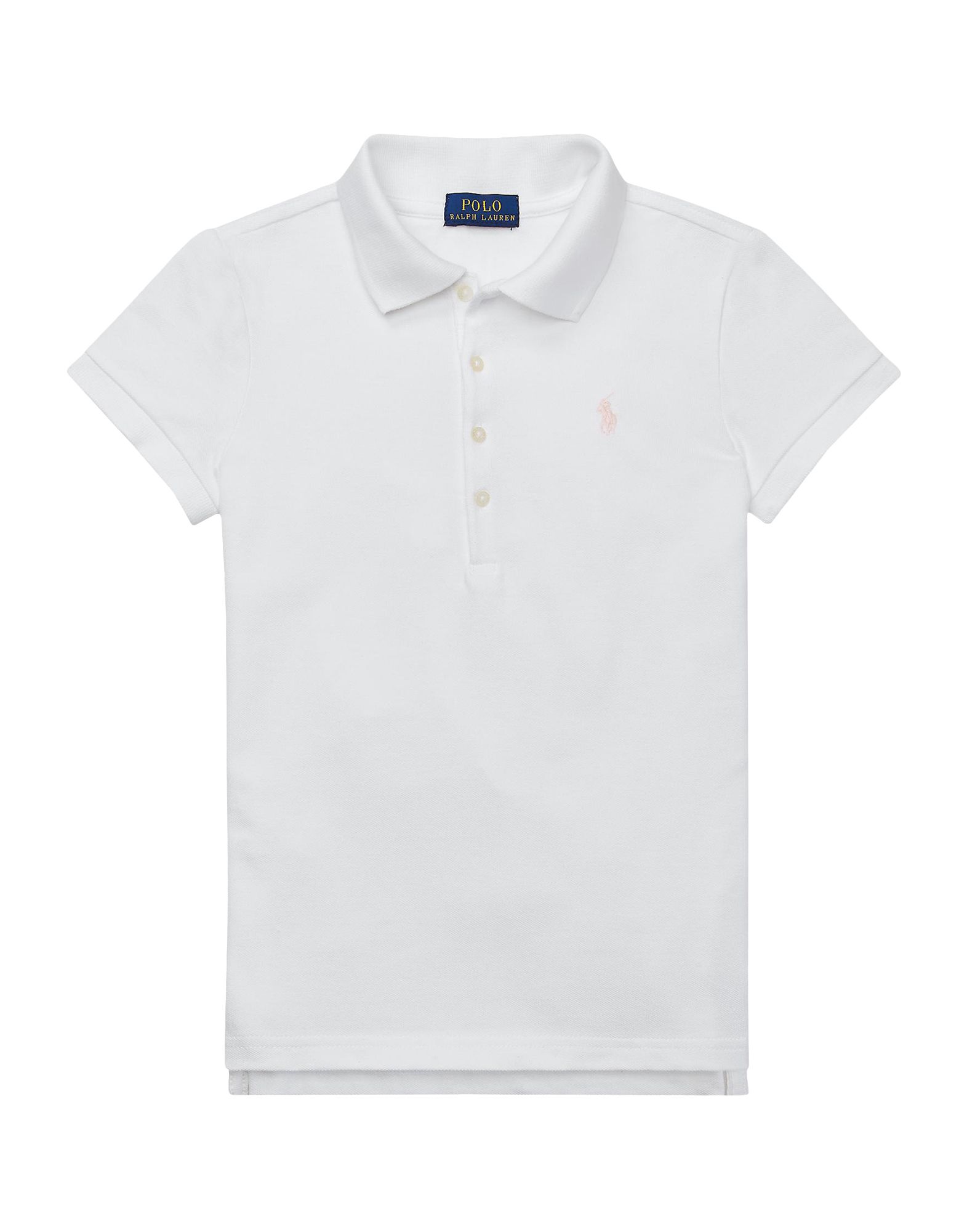 ＜YOOX＞ RALPH LAUREN ガールズ 3-8 歳 ポロシャツ ホワイト 7 コットン 98% / ポリウレタン 2% Cotton Polo Shirt画像