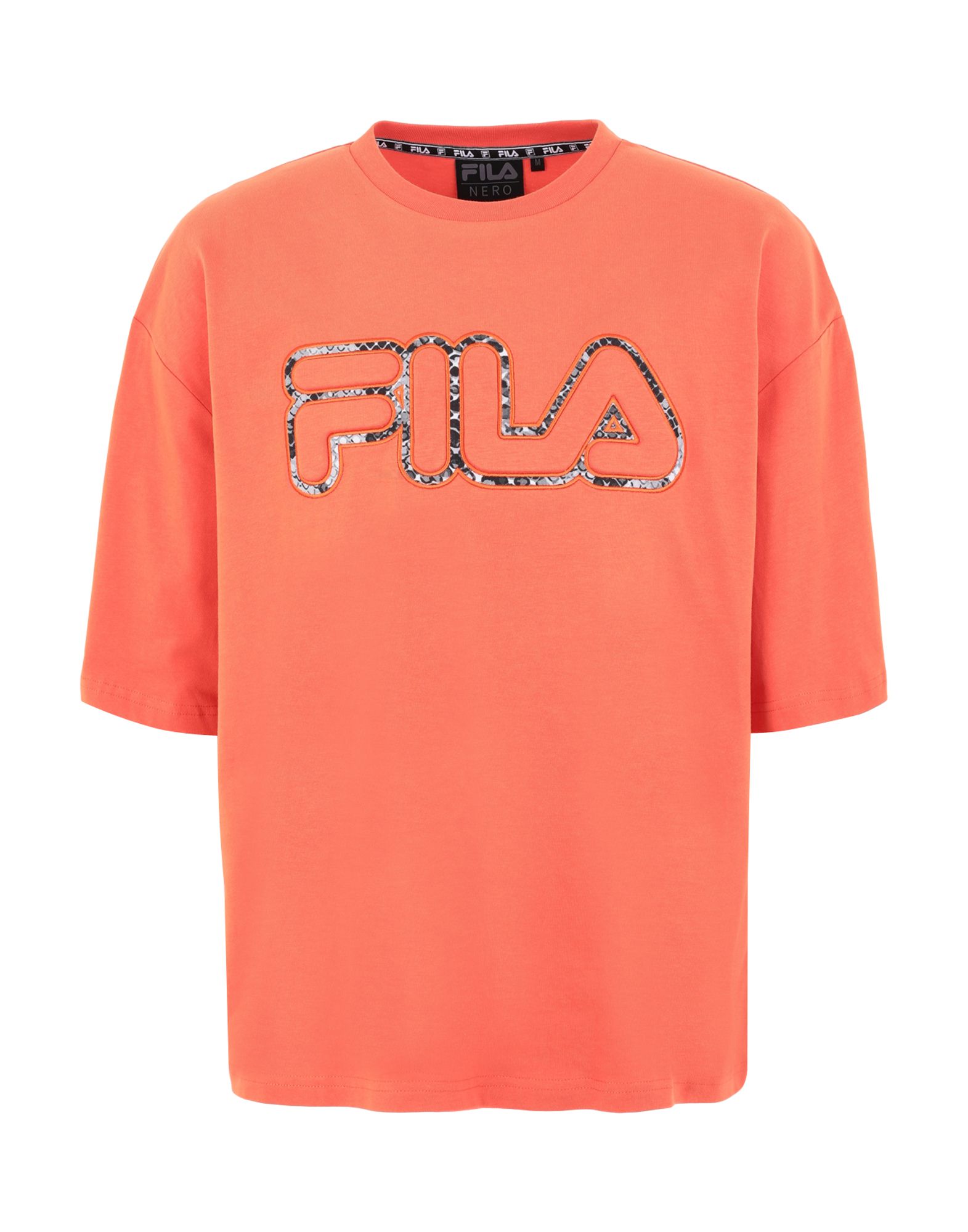 《セール開催中》FILA HERITAGE メンズ T シャツ オレンジ M レーヨン 60% / ポリエステル 35% / ポリウレタン 5% NIK OVERSIZED TEE