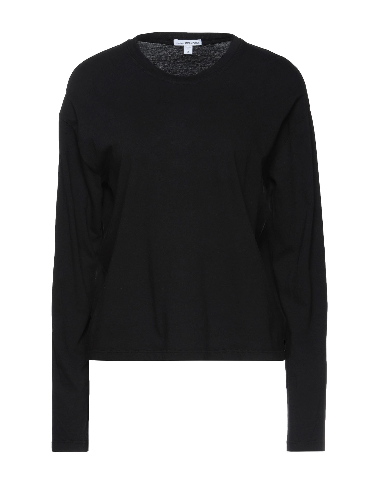 Shop James Perse Woman T-shirt Black Size 3 Cotton