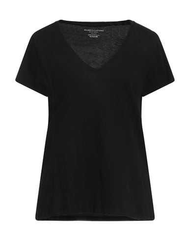 Majestic Filatures Woman T-shirt Black Size 4 Cotton
