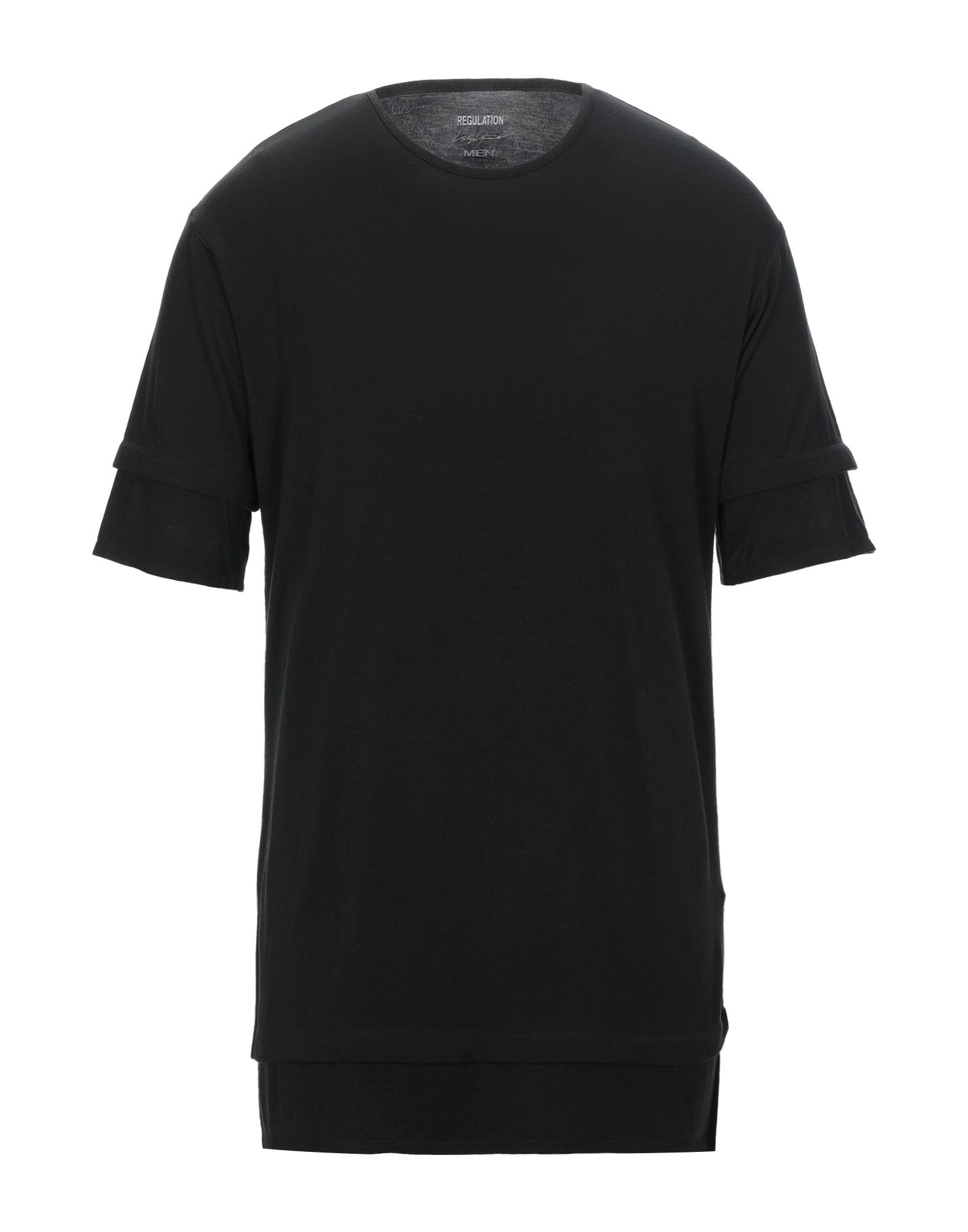 《セール開催中》YOHJI YAMAMOTO メンズ T シャツ ブラック 1 アクリル 60% / レーヨン 35% / ポリウレタン 5%