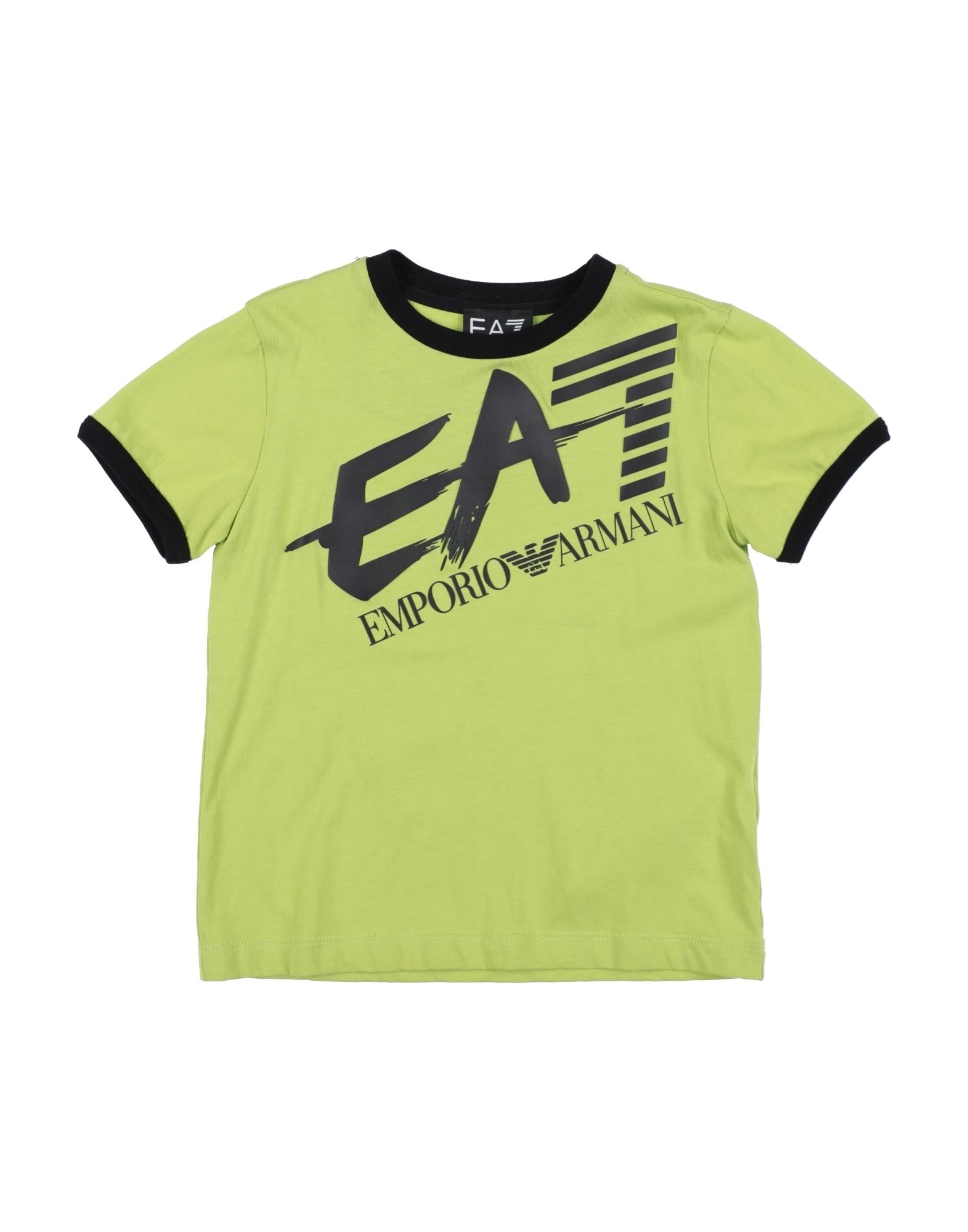 Ea7 Kids' T-shirts In Acid Green