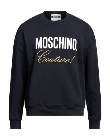 Moschino Man Sweatshirt Navy Blue Size 38 Cotton