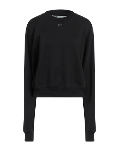 Off-white Woman Sweatshirt Black Size M Cotton, Glass