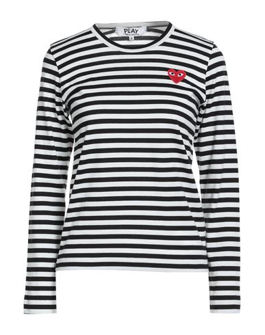 Comme Des Garçons Play Woman T-shirt Black Size L Cotton In Multi