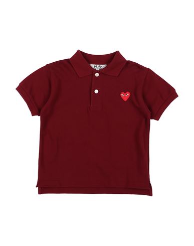 Comme Des Garçons Play Babies'  Toddler Boy Polo Shirt Burgundy Size 6 Cotton In Red