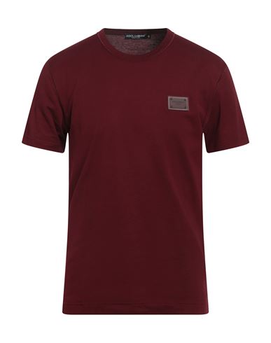 Dolce & Gabbana Man T-shirt Burgundy Size 38 Cotton In Red