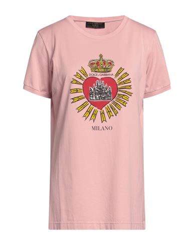 Shop Dolce & Gabbana Woman T-shirt Pink Size 8 Cotton