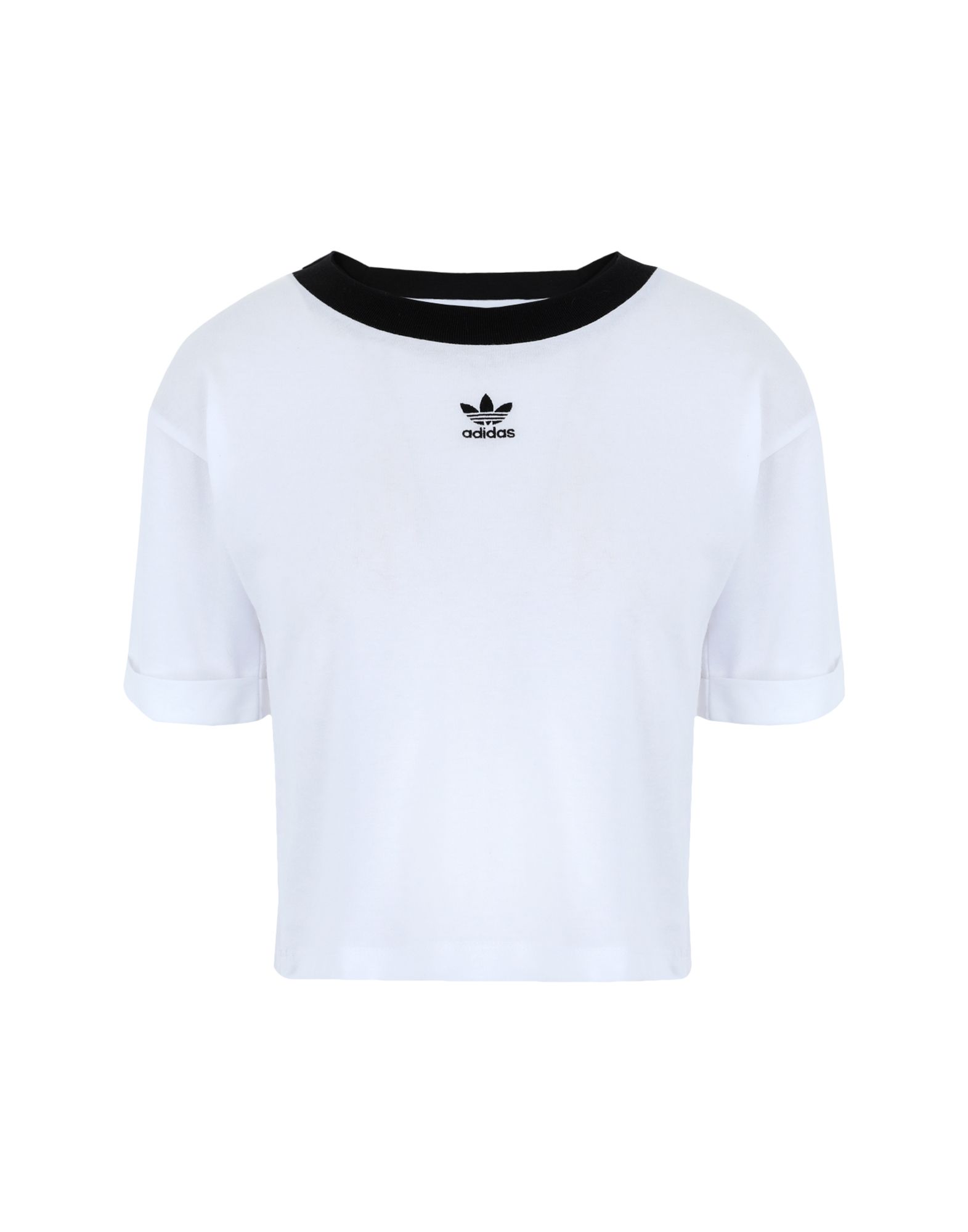 《セール開催中》ADIDAS ORIGINALS レディース T シャツ ホワイト 30 コットン 100% CROP TOP