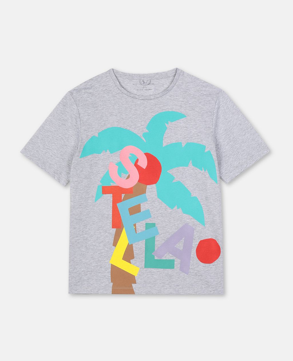 Stella Mccartney Kids Postcard Oversize T-shirt In Grey