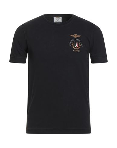 Aeronautica Militare Man T-shirt Black Size M Cotton In Black