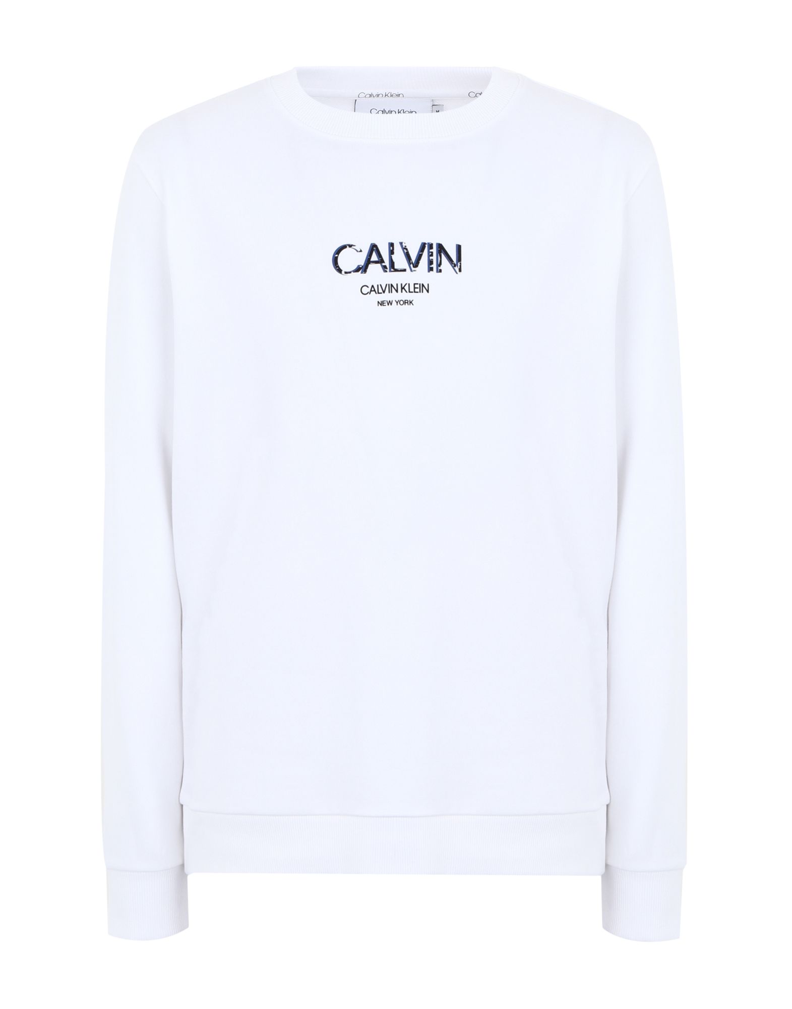 《セール開催中》CALVIN KLEIN メンズ スウェットシャツ ホワイト S コットン BCI 100%