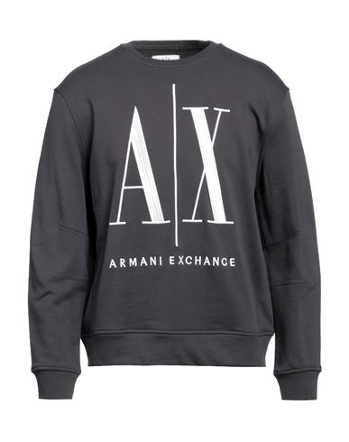 Armani Exchange Man Sweatshirt Lead Size L Cotton, Elastane In Grey