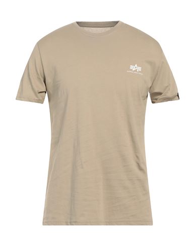 Alpha Industries Man T-shirt Khaki Size 3xl Cotton In Beige