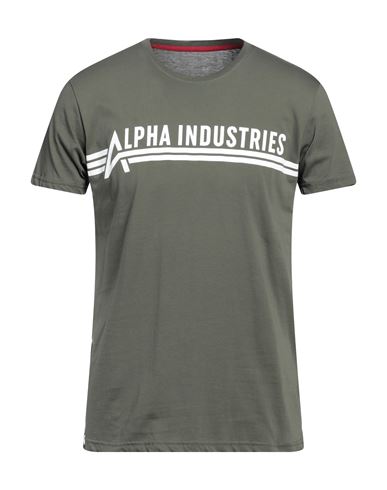 Alpha Industries Man T-shirt Military Green Size 3xl Cotton