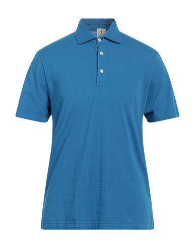 Drumohr Man Polo Shirt Azure Size M Cotton In Blue