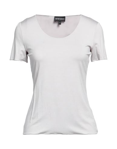 Emporio Armani Woman T-shirt Light Grey Size 10 Viscose, Elastane