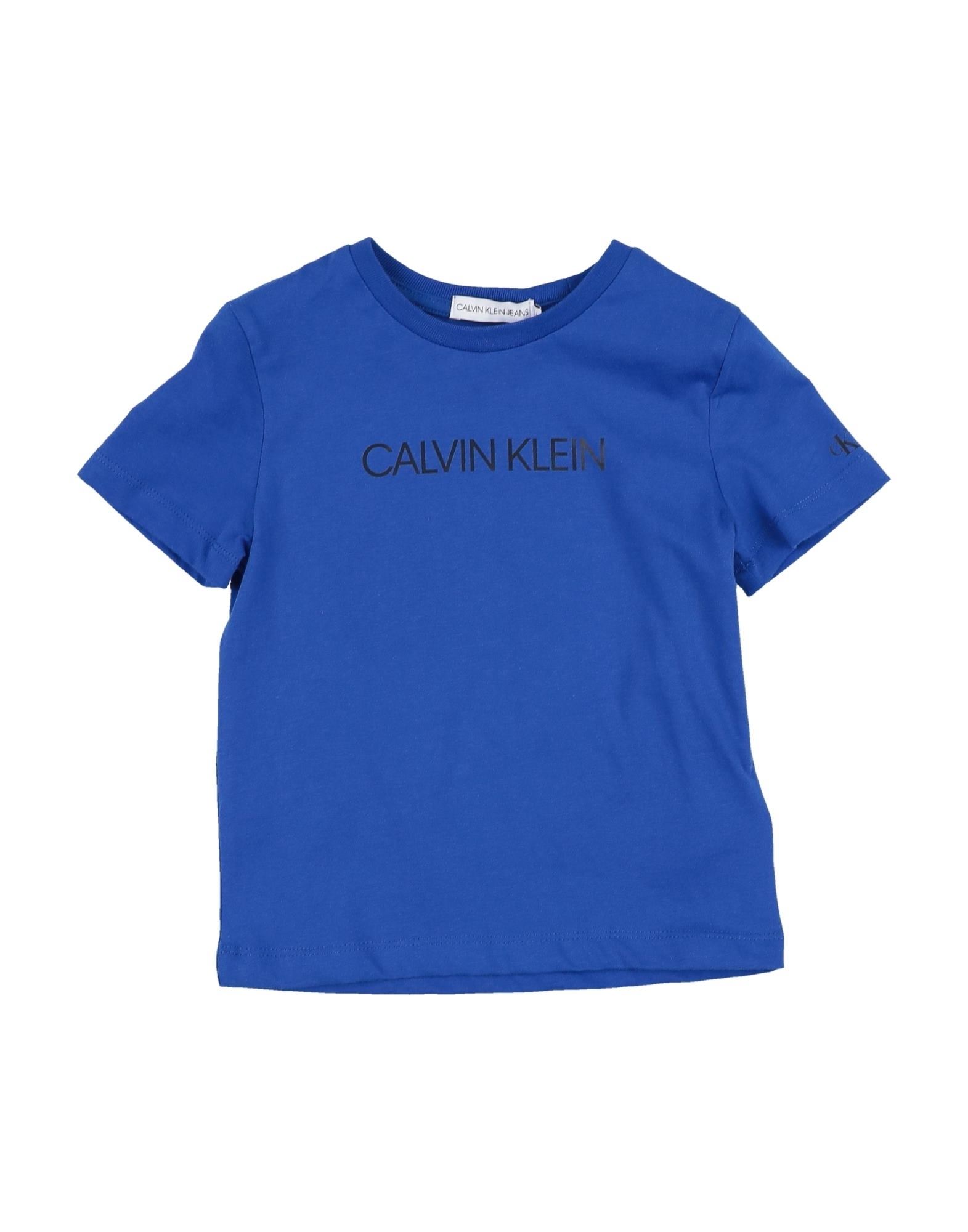 《セール開催中》CALVIN KLEIN JEANS ボーイズ 3-8 歳 T シャツ ブルー 6 ポリエステル 65% / オーガニックコットン 35%