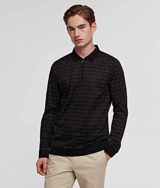 Image of Long-Sleeve Zippered Polo