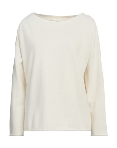 Juvia Woman Sweatshirt Cream Size L Cotton, Polyester In White