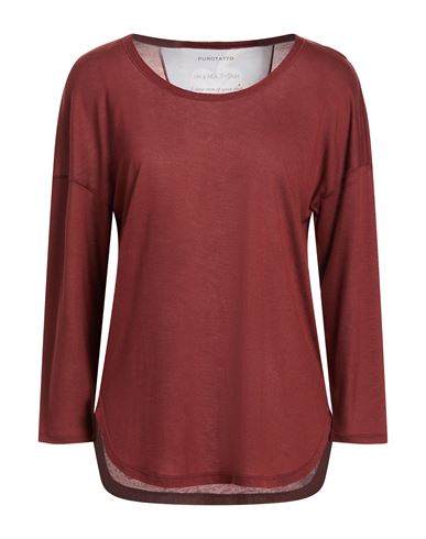 Purotatto Woman T-shirt Brick Size 8 Modal, Milk Protein Fiber In Red