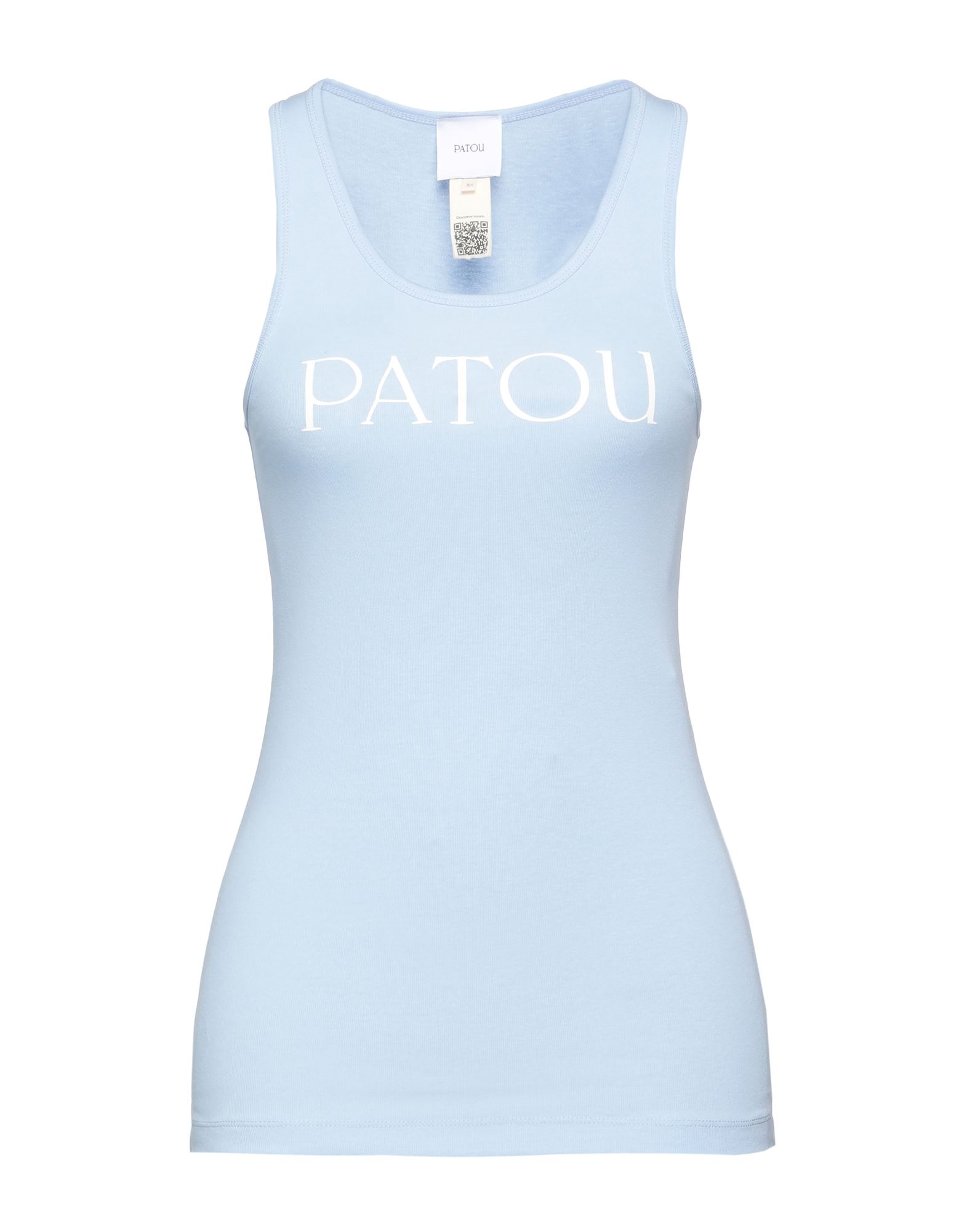 Patou Logo-print Cotton Vest Top In Sky Blue