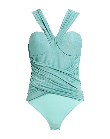 Elisabetta Franchi Woman Top Turquoise Size 10 Viscose, Polyester, Polyamide, Elastane In Blue