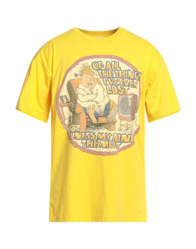 Shop Moschino Man T-shirt Yellow Size Xl Cotton