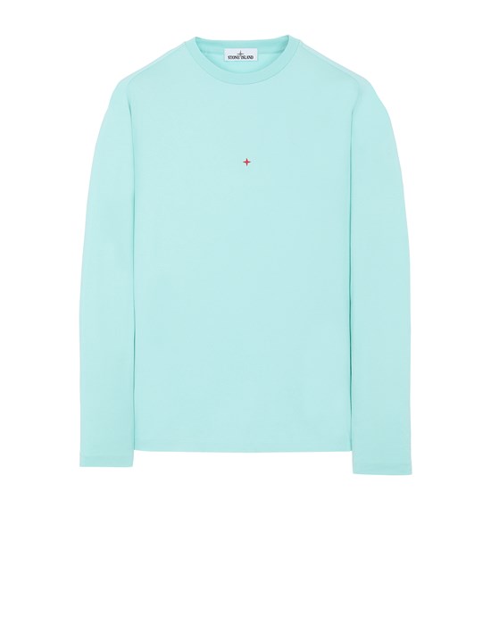  STONE ISLAND 215X3 STONE ISLAND MARINA<br>POLYESTER SEAQUAL® YARN/COTTON JERSEY  Long sleeve t-shirt Man Aqua