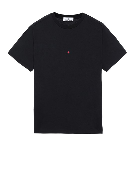  STONE ISLAND 216X3 STONE ISLAND MARINA<br>POLYESTER SEAQUAL® YARN/COTTON JERSEY  Short sleeve t-shirt Man Black