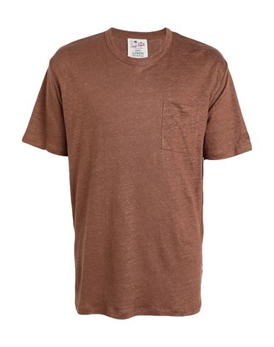 Mc2 Saint Barth Man T-shirt Brown Size Xxl Linen