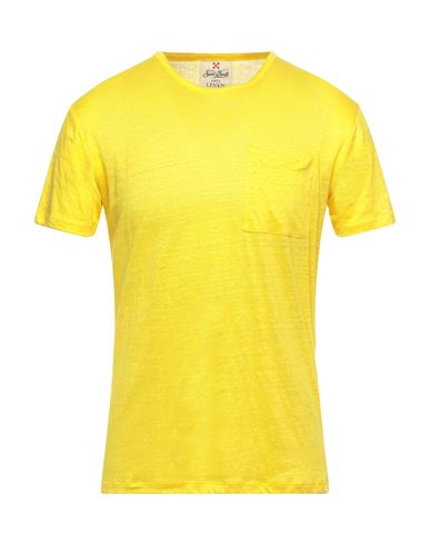 Mc2 Saint Barth Man T-shirt Yellow Size S Linen