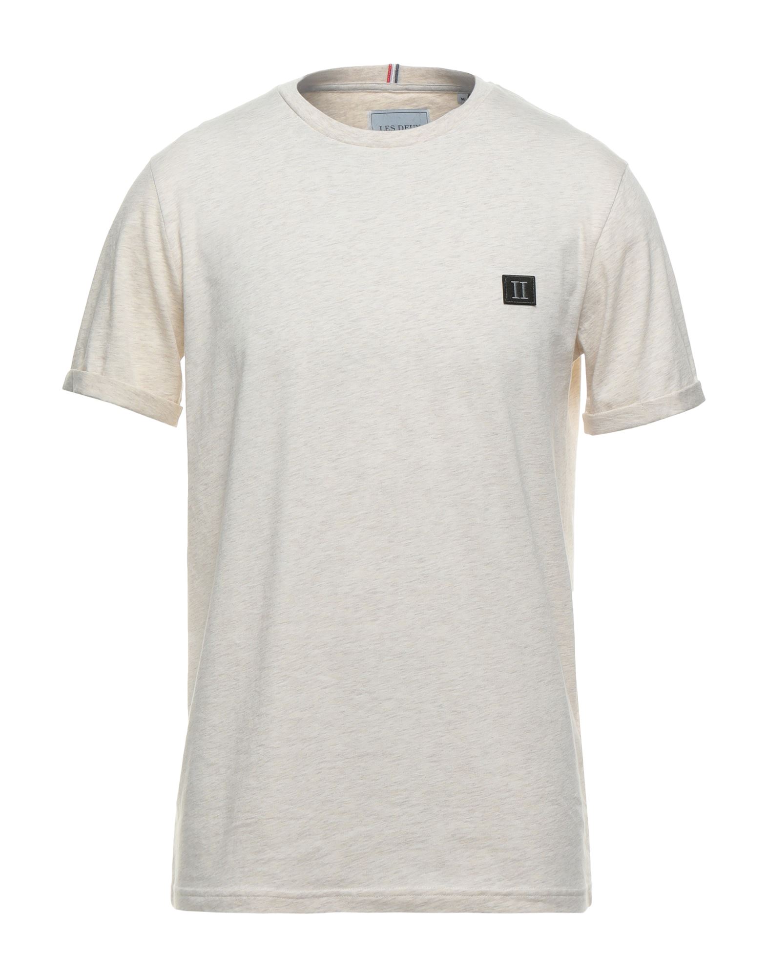 Shop Les Deux Man T-shirt Ivory Size S Cotton In White