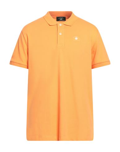 Beverly Hills Polo Club Man Polo Shirt Orange Size Xxl Cotton, Elastane