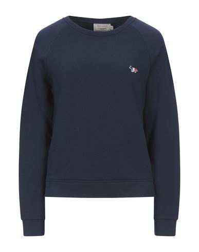MAISON KITSUNÉ MAISON KITSUNÉ WOMAN SWEATSHIRT MIDNIGHT BLUE SIZE L COTTON 