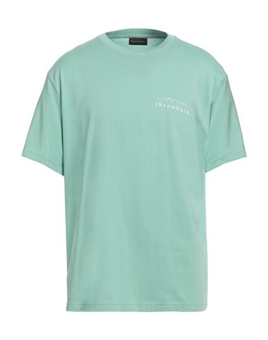 Throwback . Man T-shirt Light Green Size L Cotton