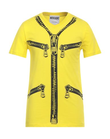Shop Moschino Man T-shirt Yellow Size 44 Cotton