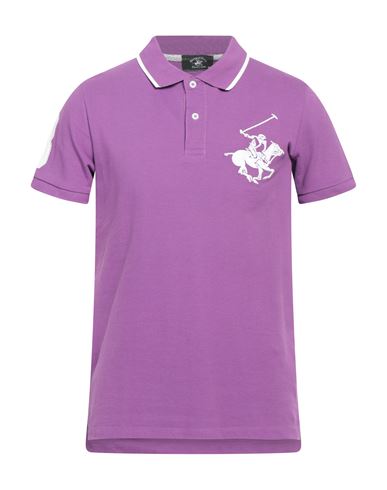 Beverly Hills Polo Club Man Polo Shirt Light Purple Size 3xl Cotton