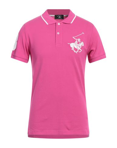 Beverly Hills Polo Club Man Polo Shirt Fuchsia Size L Cotton In Pink