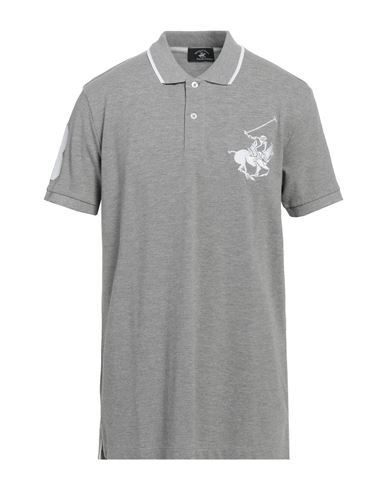 Beverly Hills Polo Club Man Polo Shirt Grey Size Xxl Cotton