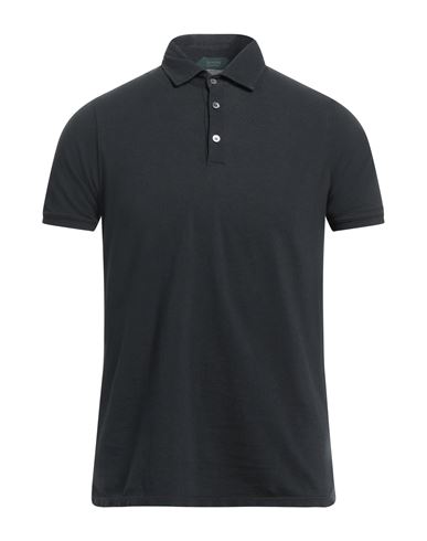 Zanone Man Polo Shirt Black Size 38 Cotton