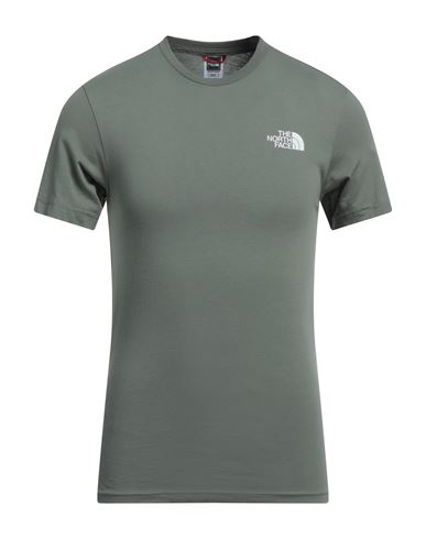 The North Face Man T-shirt Military Green Size Xs Cotton