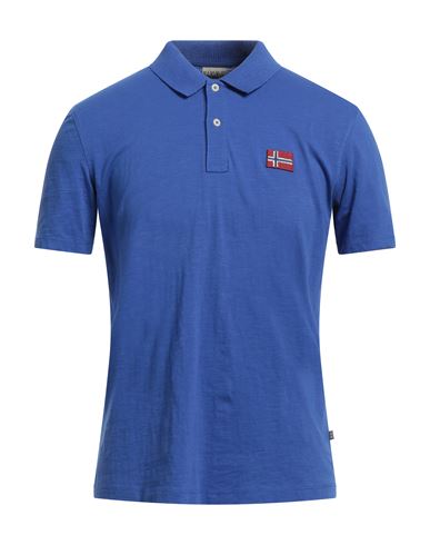 Napapijri Man Polo Shirt Blue Size M Cotton
