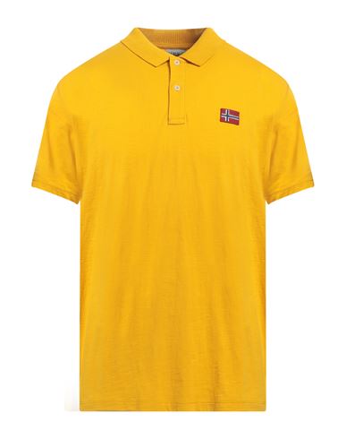 Napapijri Man Polo Shirt Ocher Size Xxl Cotton In Yellow