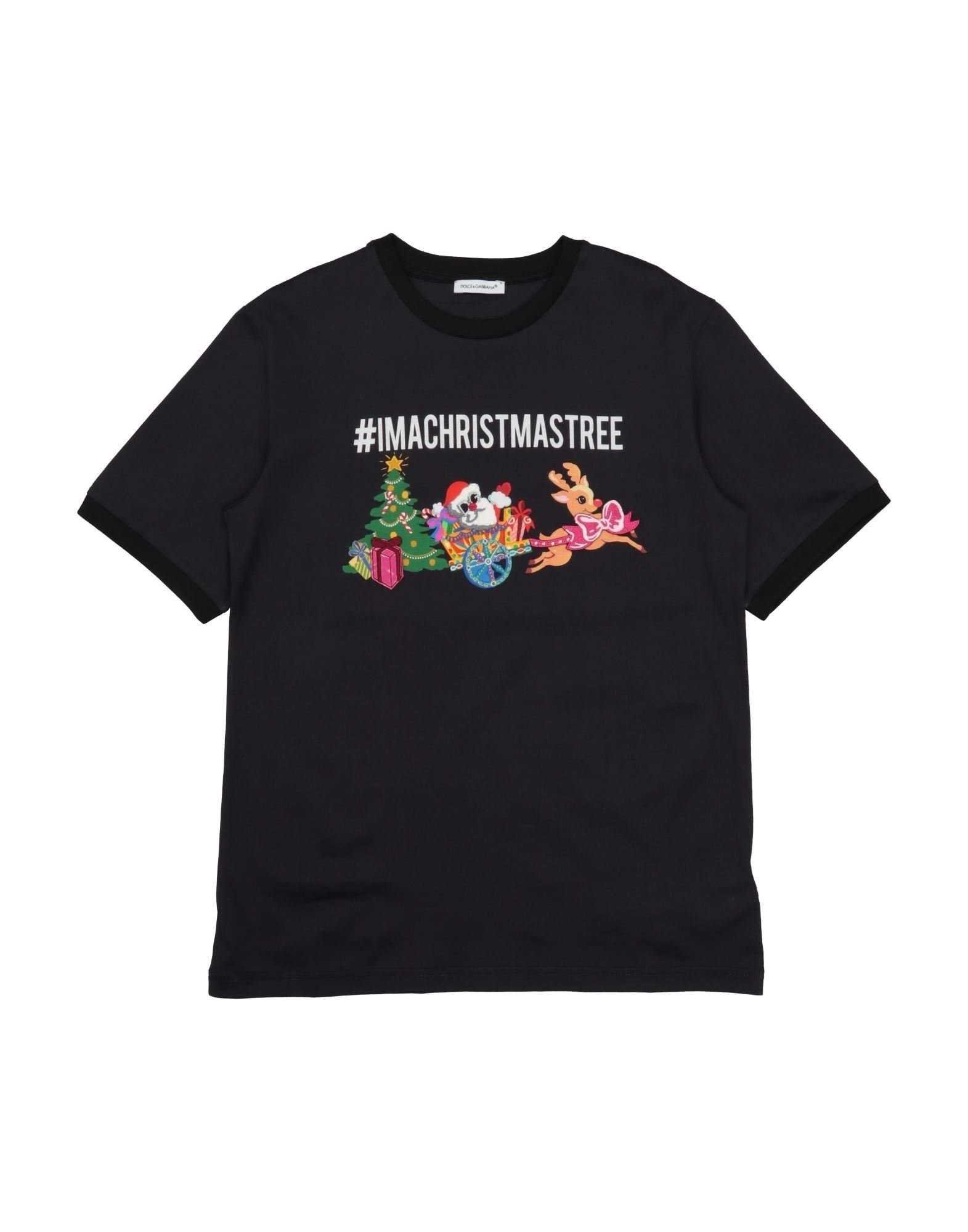 《セール開催中》DOLCE & GABBANA ガールズ 3-8 歳 T シャツ ブラック 4 コットン 100% / ポリエステル / アクリル / ポリウレタン / レーヨン