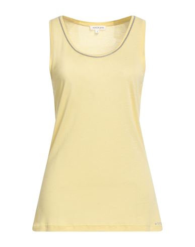 Woman Tank top Pastel yellow Size M Viscose, Linen